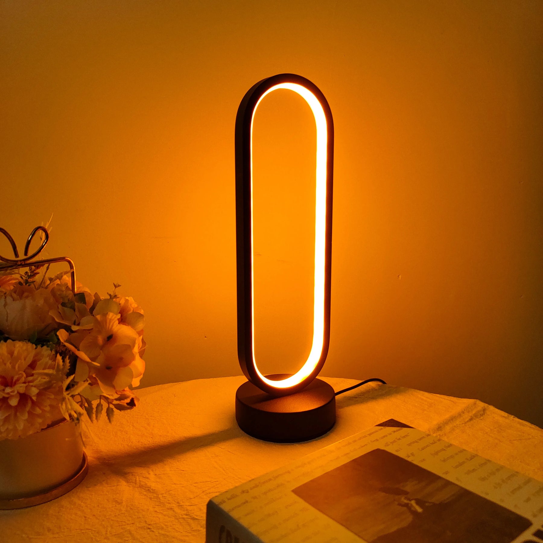 LED Bedside Ring Lamp – 3-Colour Dimming