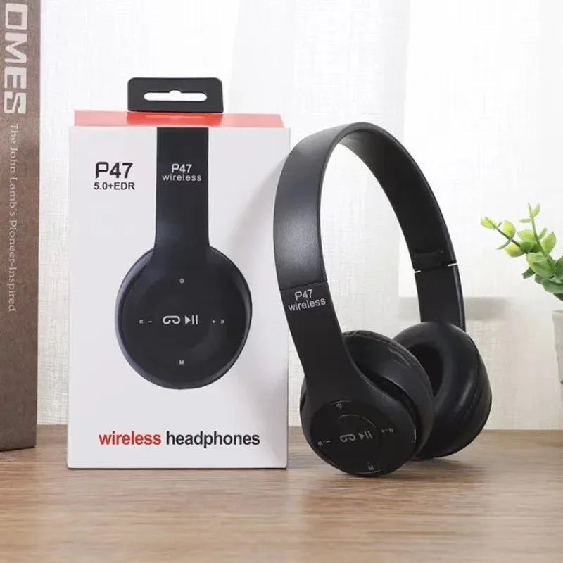 P47 Bluetooth Headset – Wireless Stereo Folding for Sports & Gaming