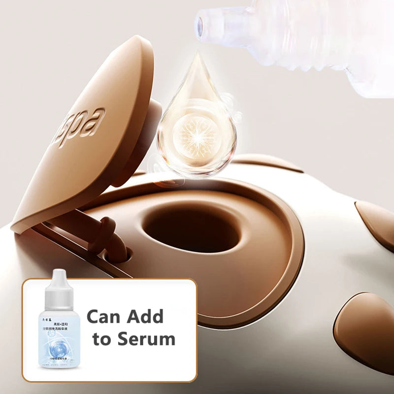 An infographic showing that serum can be added to the pet grooming brush for enhanced coat care.