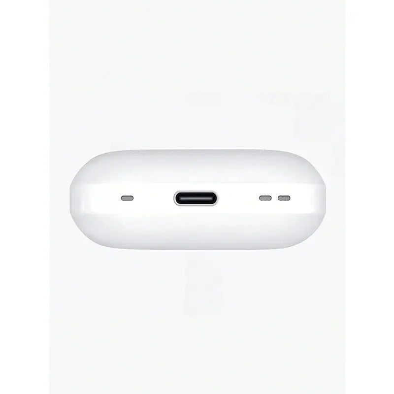 A bottom view of the TWS earbuds charging case, highlighting the central USB Type-C port.