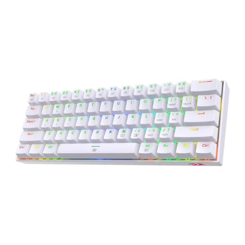 The white Redragon K630 Dragonborn 60% RGB mechanical keyboard shown on a white background.