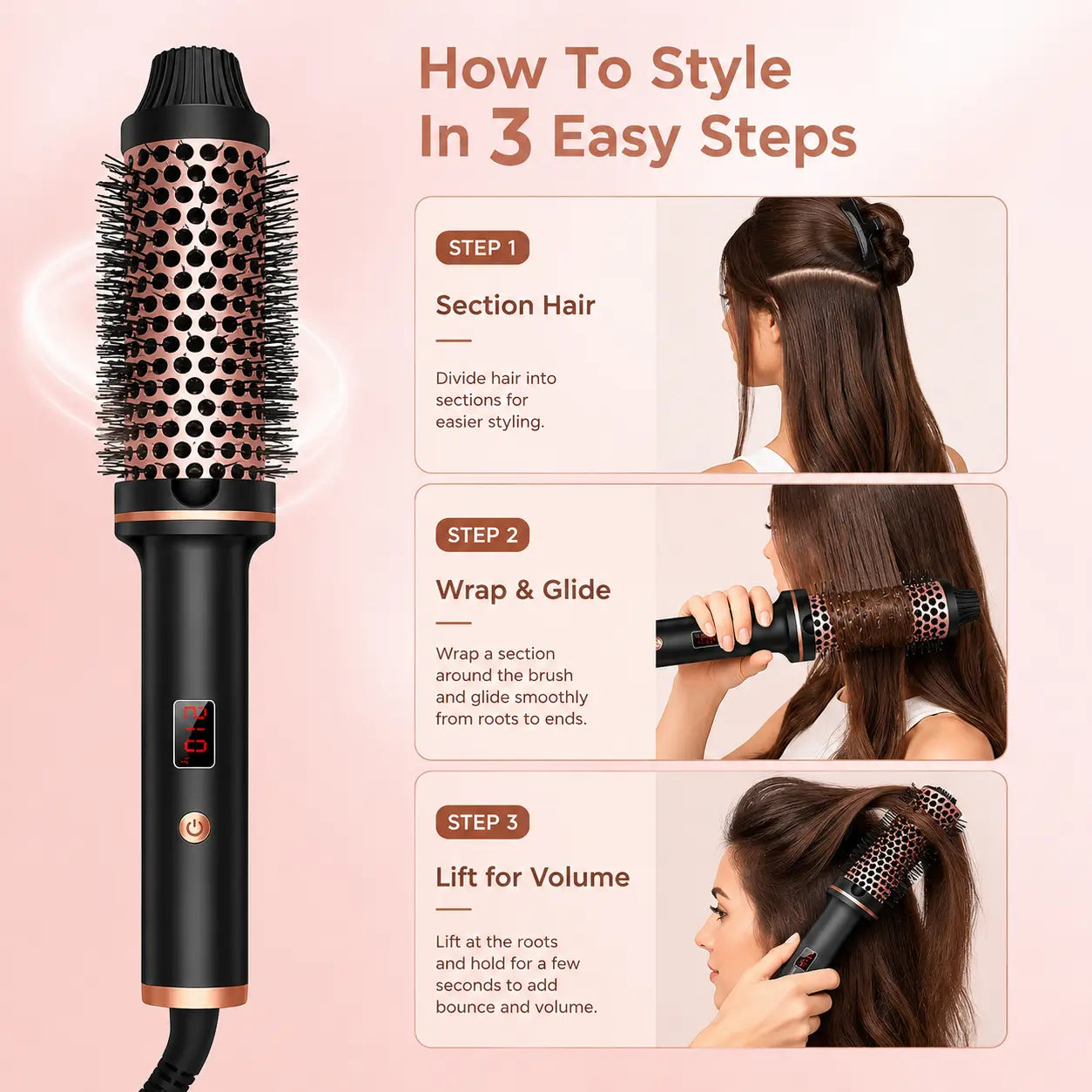 3-in-1 Ionic Hot Brush Styler