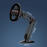A diagram showing the dimensions of the articulating magnetic phone mount, including its 80mm arm length and 50mm base.
