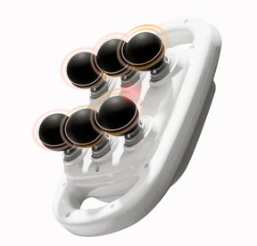 The portable 6-head electric massager shown in a clean white color.