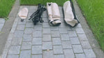 A step-by-step video demonstrating how to easily assemble and disassemble the Westtune portable folding camping chair, from unfolding the frame to attaching the seat fabric and packing it back into its carry bag.