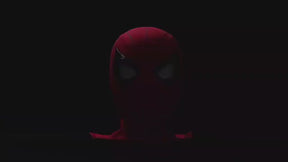 A demonstration video of the HeroPlay Spiderman mask showing how the remote control ring is used to make the mask's eyes blink and change expression electronically.