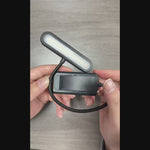 A video demonstrating the features of the clip-on LED book light, including its flexible gooseneck, the different brightness levels, and the various color temperature modes.